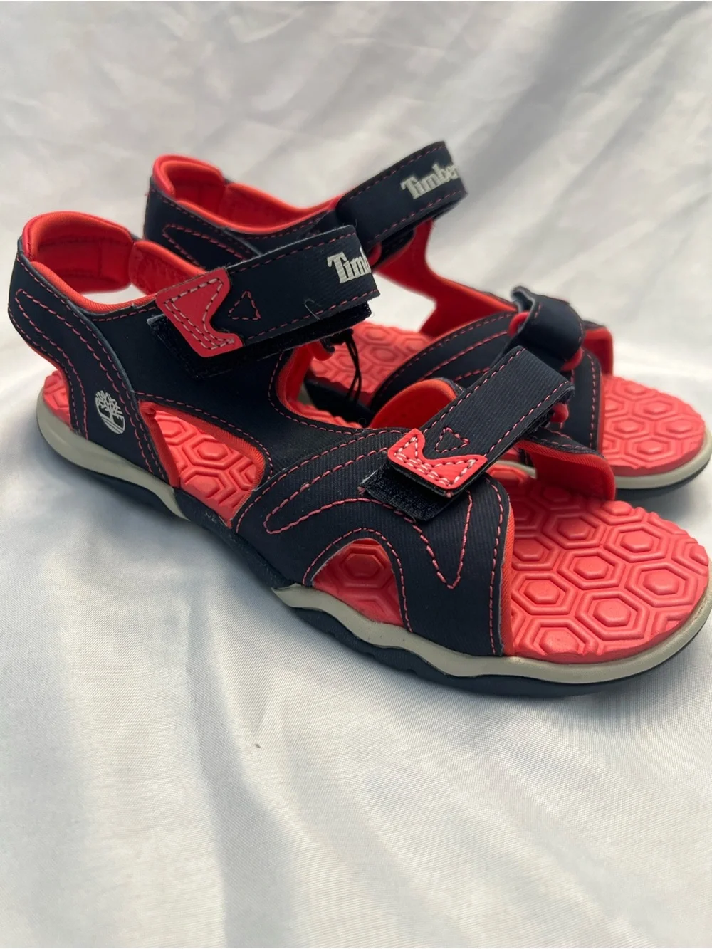 Timberland Kids Navy and Coral Pink Sport Sandals